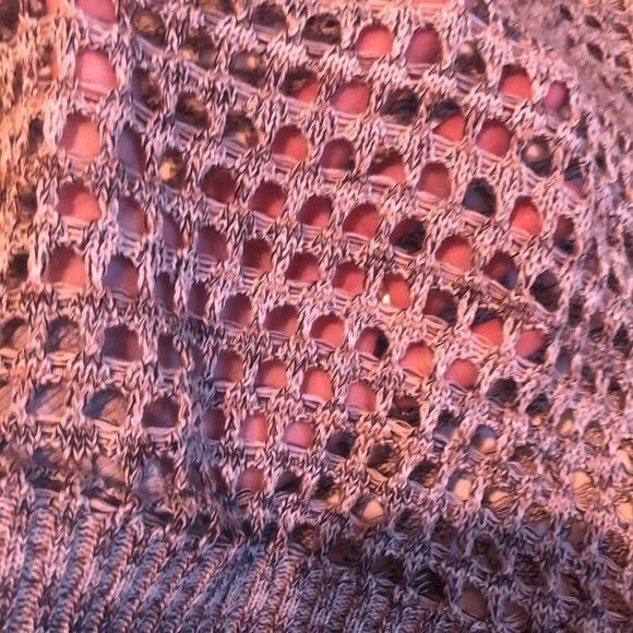 Two by Two  New York size XL tan/ beige open knit scoop neck 3/4 sleeve,back zip - Picture 14 of 14